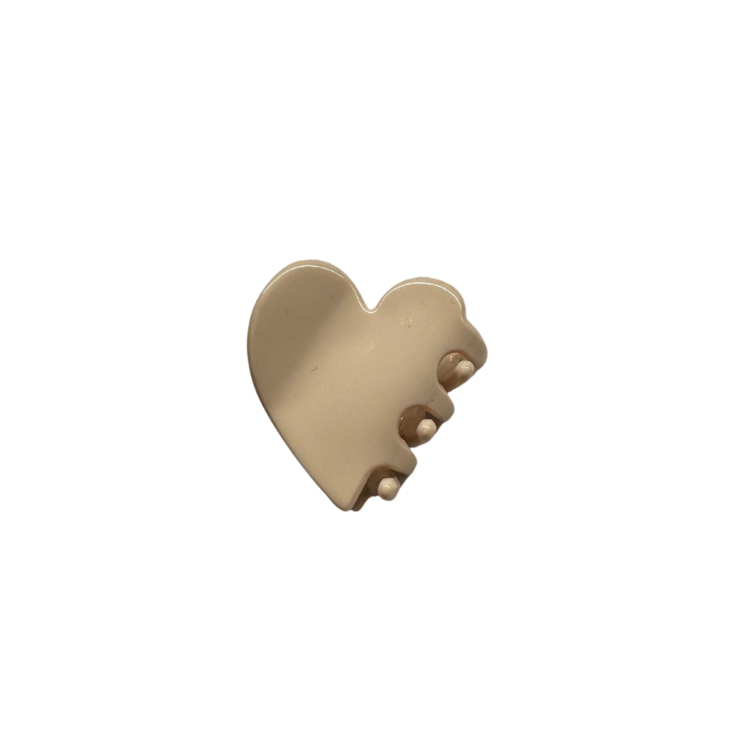 Mini heartclip beige